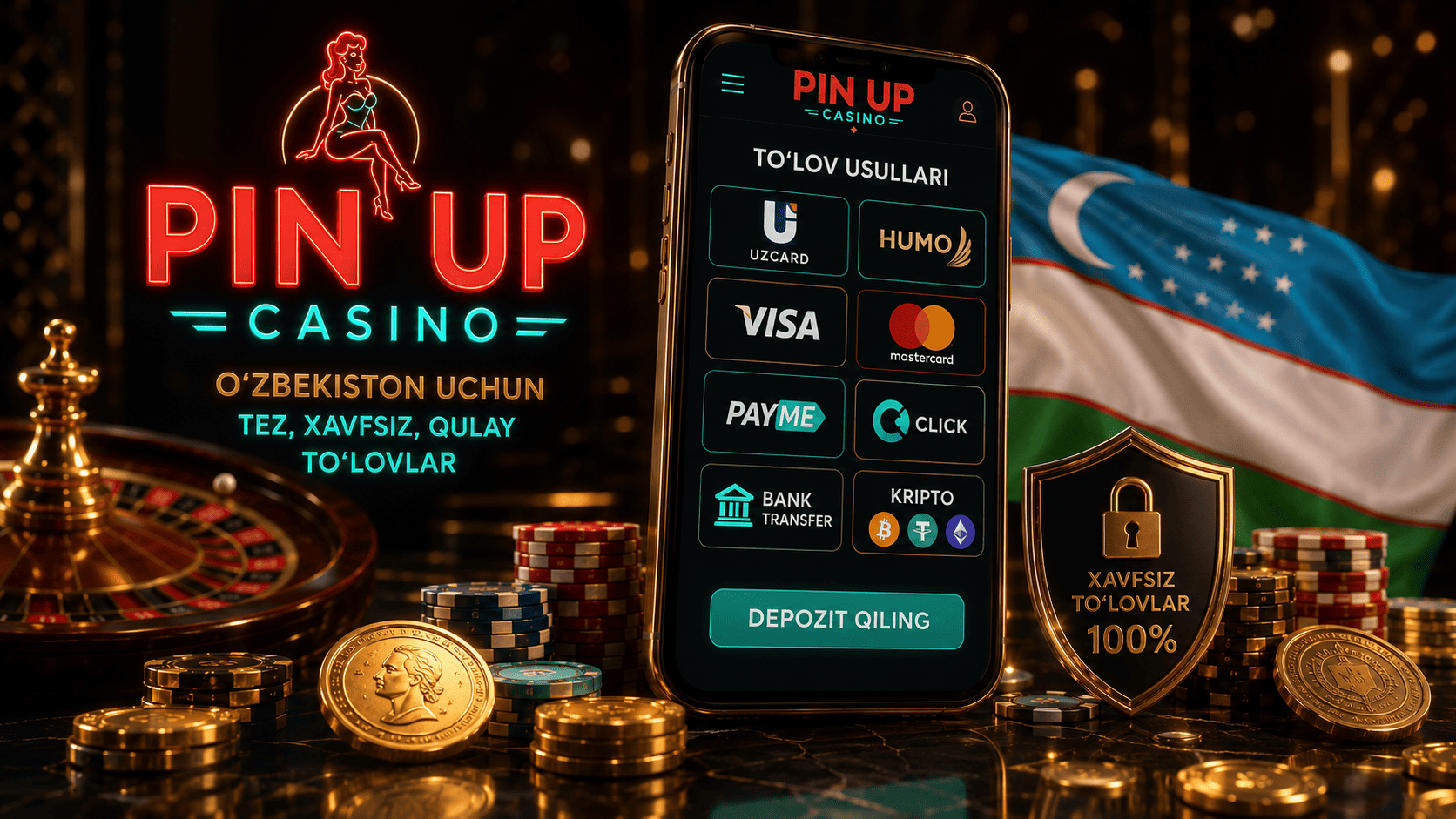 O‘zbekiston foydalanuvchilari uchun Pin Up to‘lov usullari